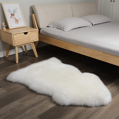 #ad Premium Genuine Sheepskin Rug Genuine Sheepskin Natural Fluffy Fuzzy Lambski... $47.87