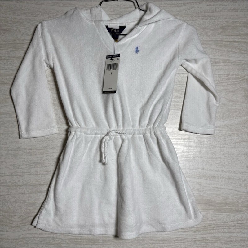 NWT Polo Ralph Lauren Hooded Terry Cover Up Girls Sz 3