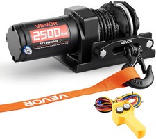 Uimoso 2500 lbs 12V Electric Winch with Synthetic Rope and Wired Remote Control