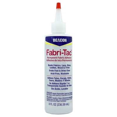 Fabric Tac Permanent Adhesive Quick Drying Clear Glue Acid Free Lignin Free 8 oz