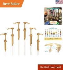 Pack of 6 Gold Coffee Syrup Pumps - Ideal for Smoothie & Cocktail Perfection