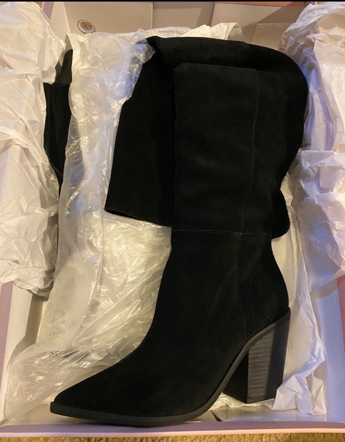 Women's Shoe, Lisa Vicky_Maxi Over the Knee Boot, blk suede, size 8.5 New In Box