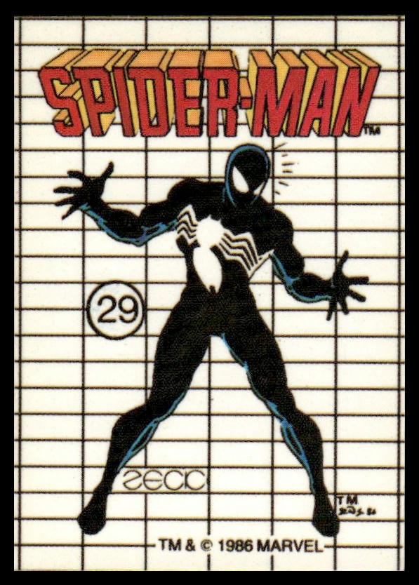 Spider-Man Black Suit 1986 Comic Images Official Marvel Universe Stickers #29