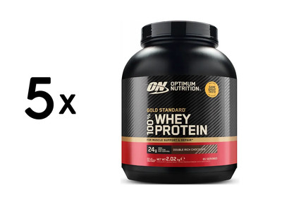 5 x Optimum Nutrition 100% Whey Gold Standard (2000g) Double (50,00 EUR/kg)