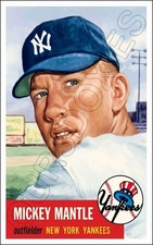 Mickey Mantle 11X17 Poster - 1953 Topps Card New York Yankees  FREE SHIPPING