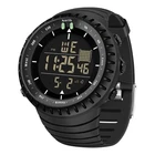 50mm Digital Sports Watch Waterproof Dual Time Alarm Chronograph Backlight Black