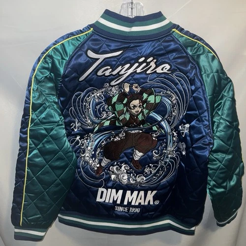 Steve Aoki's Dim Mak/Demon Slayer -Tanjiro- Quilted Bomber Jacket. Size Small - product listing photo