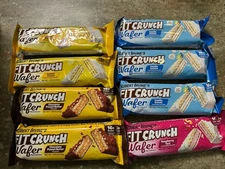Fitcrunch Wafer Bars 8 Bars Lemon Vanilla Raspberry Chocolate Peanut Butter
