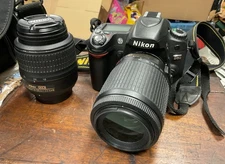 Used Nikon D80 Digital SLR Camera Kit w/ 18-55mm Lens 55-200mm camera bag DX
