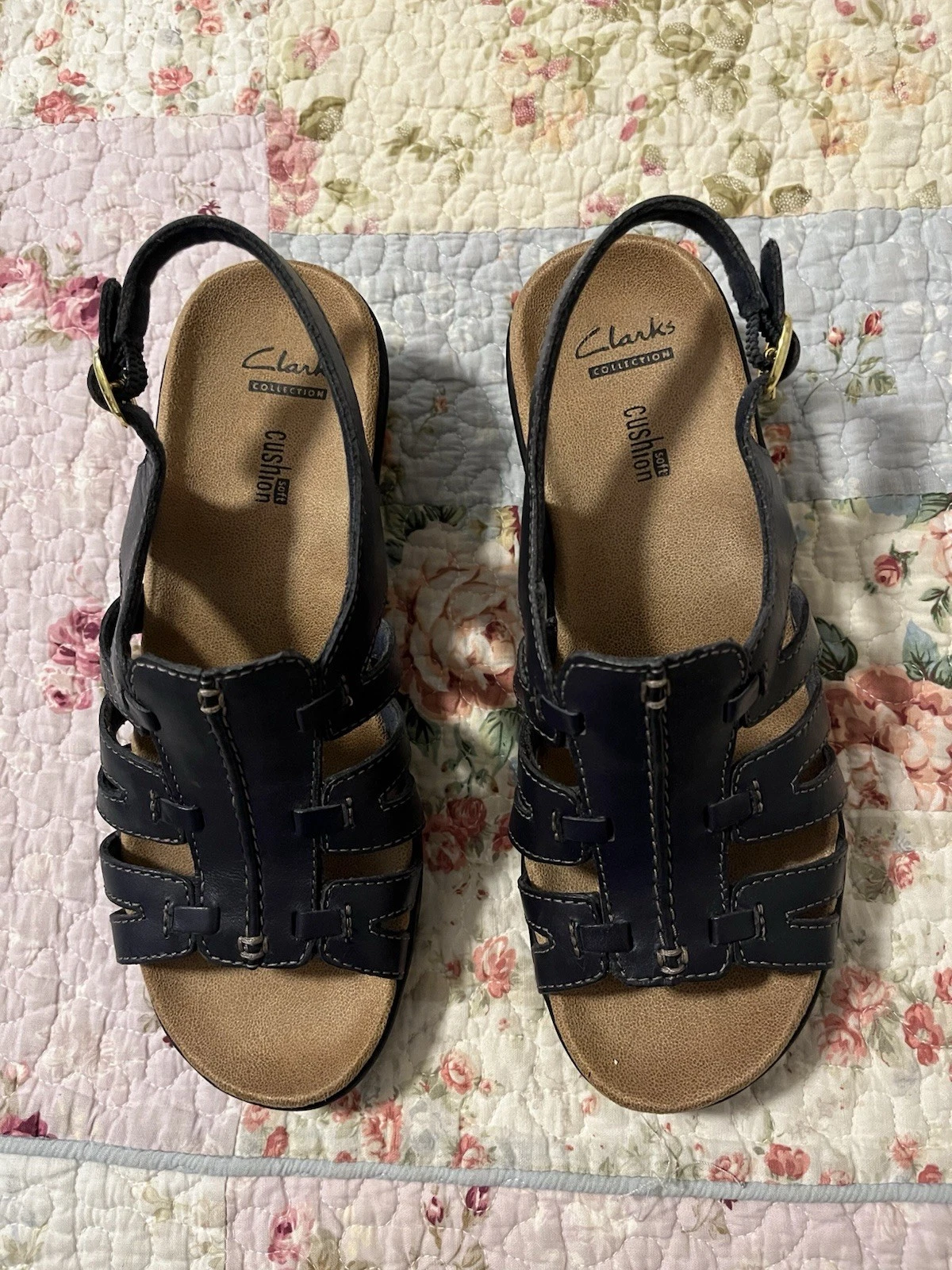 CLARKS Sandali donna Clark’s taglia 7W calendula Lexi colore navy nuovi senza scatola