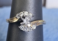 14K Yellow Gold Natural Diamond Ring Semi Mou...