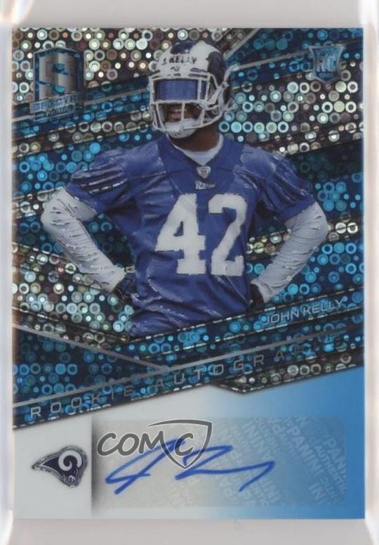 2018 Panini Spectra Neon Blue Prizm 102/149 John Kelly #198 Rookie Auto RC 9f5