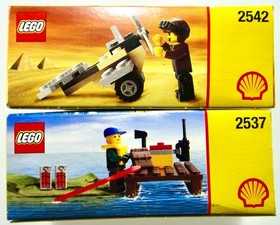LEGO Shell Promotional: 2542 Adventurers Aeroplane & 2537 Town Extreme Team Raft