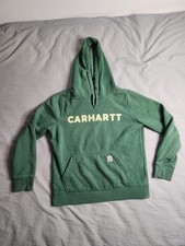 Carhartt Midweight Hoodie Sweatshirt Womens Size Medium Green Relaxed 105194 G55