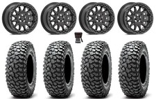 Valor V09 Bdlk 15"Wheels Charcoal 37"RocScraper Tires Kawasaki Mule Pro FXTKRX
