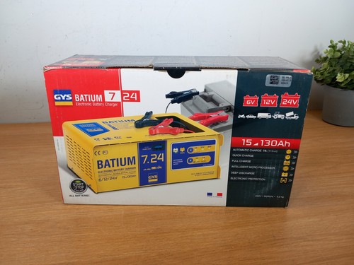 GYS Batium 7.24 Automatic 6v 12v 24v 15-130Ah Electronic Battery Charger 230v UK