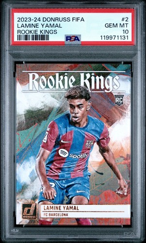 2023-24 Panini Donruss Fifa Rookie Kings #2 Lamine Yamal PSA 10