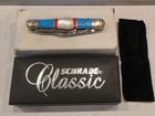 Rare Vintage Schrade SCWTP Classic Whittler Turquoise Pearl 3 Blade Knife + Box
