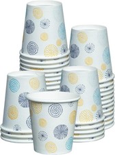 GUSTO 3 oz. - 100 Count Small Paper Cups, Disposable Mini 3 oz, Floral
