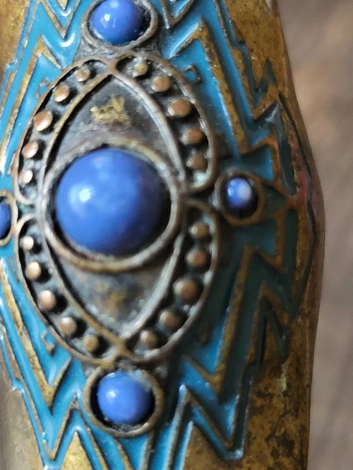 Anillo de latón lapislázuli oriental declaración único en su clase Foto 2 de 4