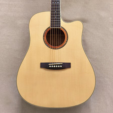 41" Cutaway Acoustic Guitar Spruce Layered Wood Top Natural Gigbag Mahogany Neck
