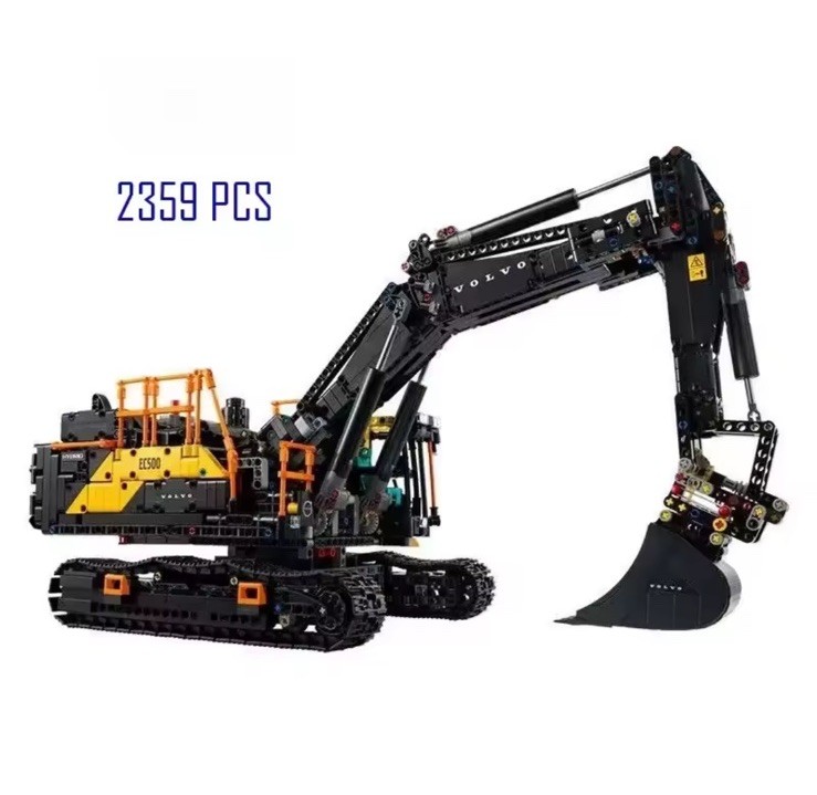 Juego de bloques de construcción excavadora híbrida Volvo EC500 2350 piezas recién lanzada