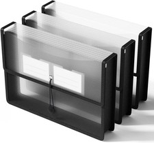 Plastic Expanding File Folders, Transparent Envelopes with Elastic Closure, No