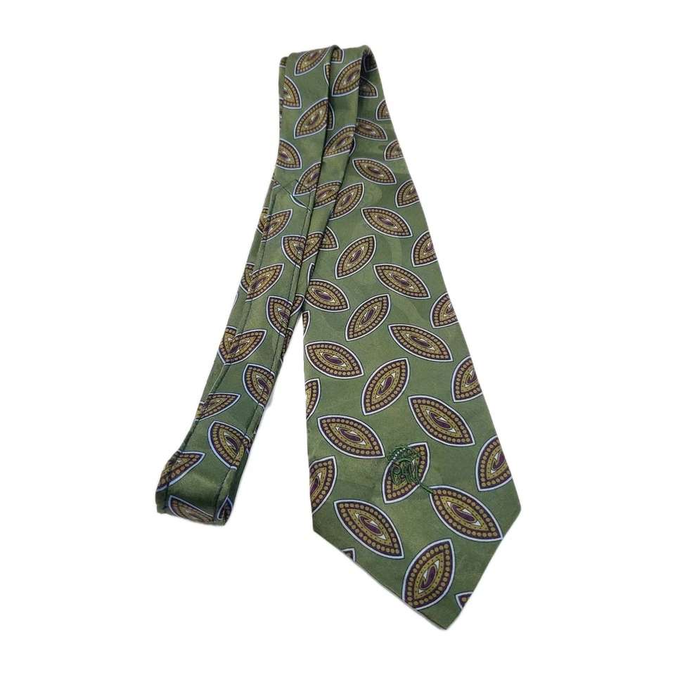 Corbata Condesa Mara Verde Patrón Geométrico Hombre 56x3.5" Foto 2 de 4