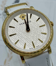 Versace VE8100319 V-Circus Ladies Watch 38mm, leather strap, gold plated