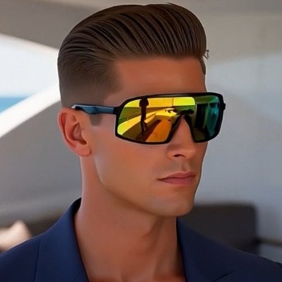 Safety Shield Sunglasses Mirrored Lens Sport Sunglasses Fashion Baseball Lentes