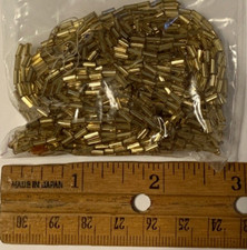 Vintage Czech Gold Color Bugle Beads-4-4.9mm Rich Color Limited Supply-37g