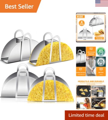 4 Pack Stainless Steel Taco Shell Mold for Frying Taco Shell Holder Stands Ta...