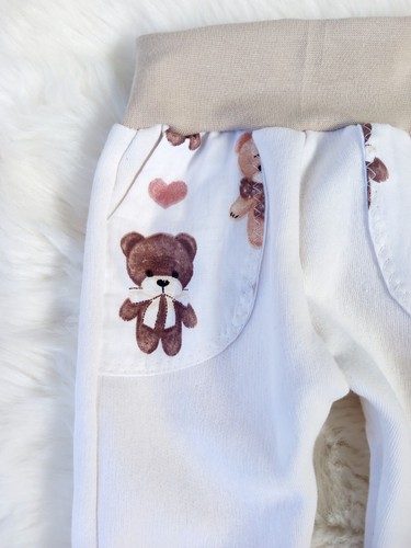 NUOVO * pantaloni a zampa bambino * taglia 68 * pantaloni con cera * pantaloni bambino * tutina * Teddy - Foto 3 di 4