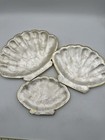 Capiz Shell Clam Shaped 3 Graduated Dishes With Brass Edging Philippines