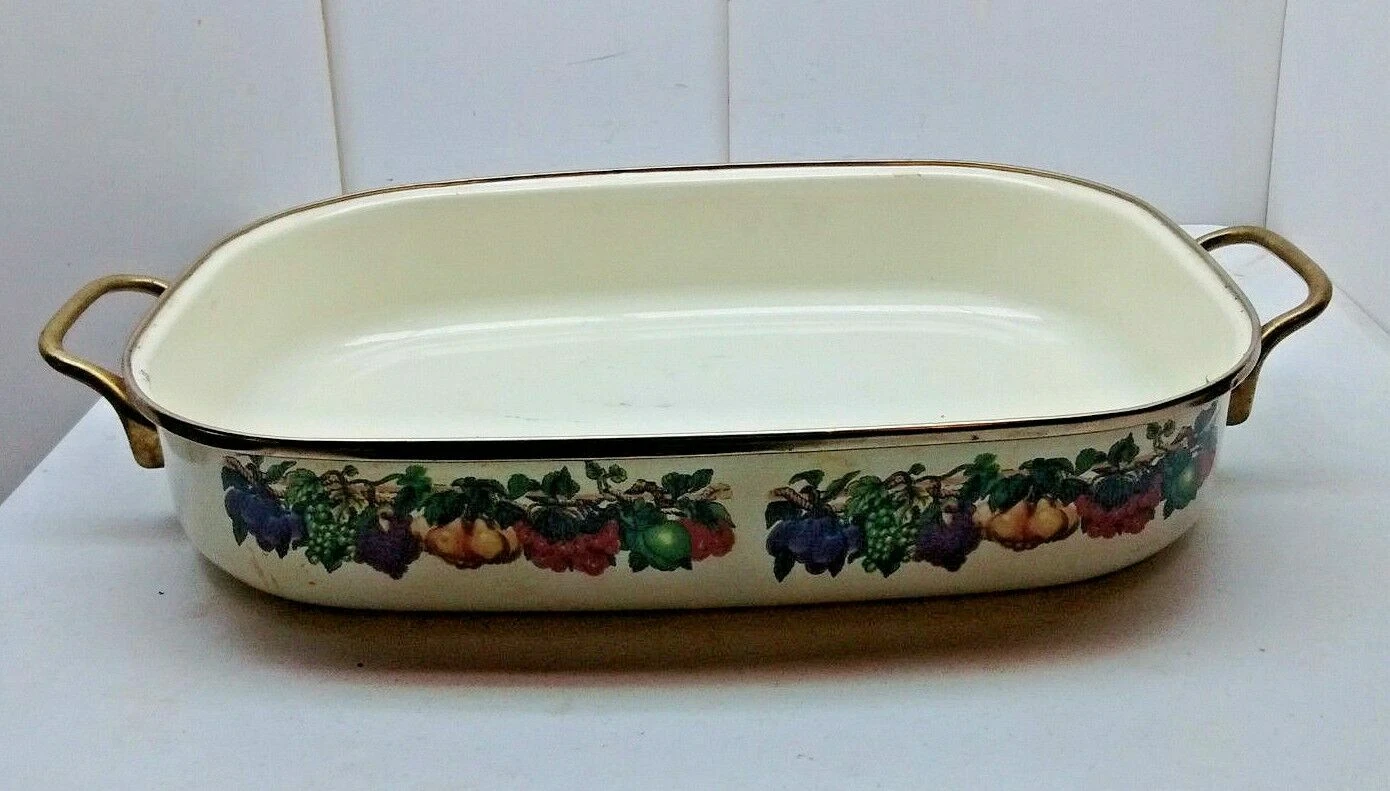 Party Family Enamel Oven Range Broiler Roasting Baking Casserole Pan Tray Server