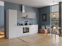 KüChe KüChenzeile KüChenblock EinbauküChe Weiß Beton Malia 280 Cm Respekta