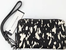 Aimee Kestenberg Genuine Leather Dixon Zip Wallet Wristlet Static Haircalf