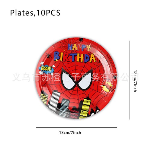 Manteles decorativos vajilla fiesta cumpleaños infantil dibujos animados Spider-Man - Imagen 12 de 21