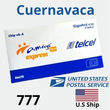 SIM CARD TELCEL CUERNAVACA AREA  777 TECHNOLOGY 5G PRE-ACTIVE, CALLS & SMS.