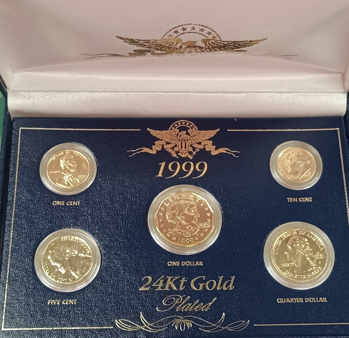 1999 24kt GOLD PLATED U.S. COIN SET MIB UNCIRCULATED TP-4438 | eBay