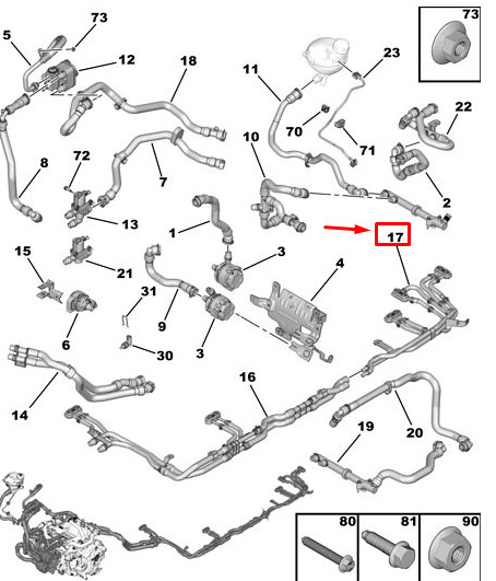 PEUGEOT 208 MK2 P21 Traction Battery Coolant Pipe 9842658680 New  