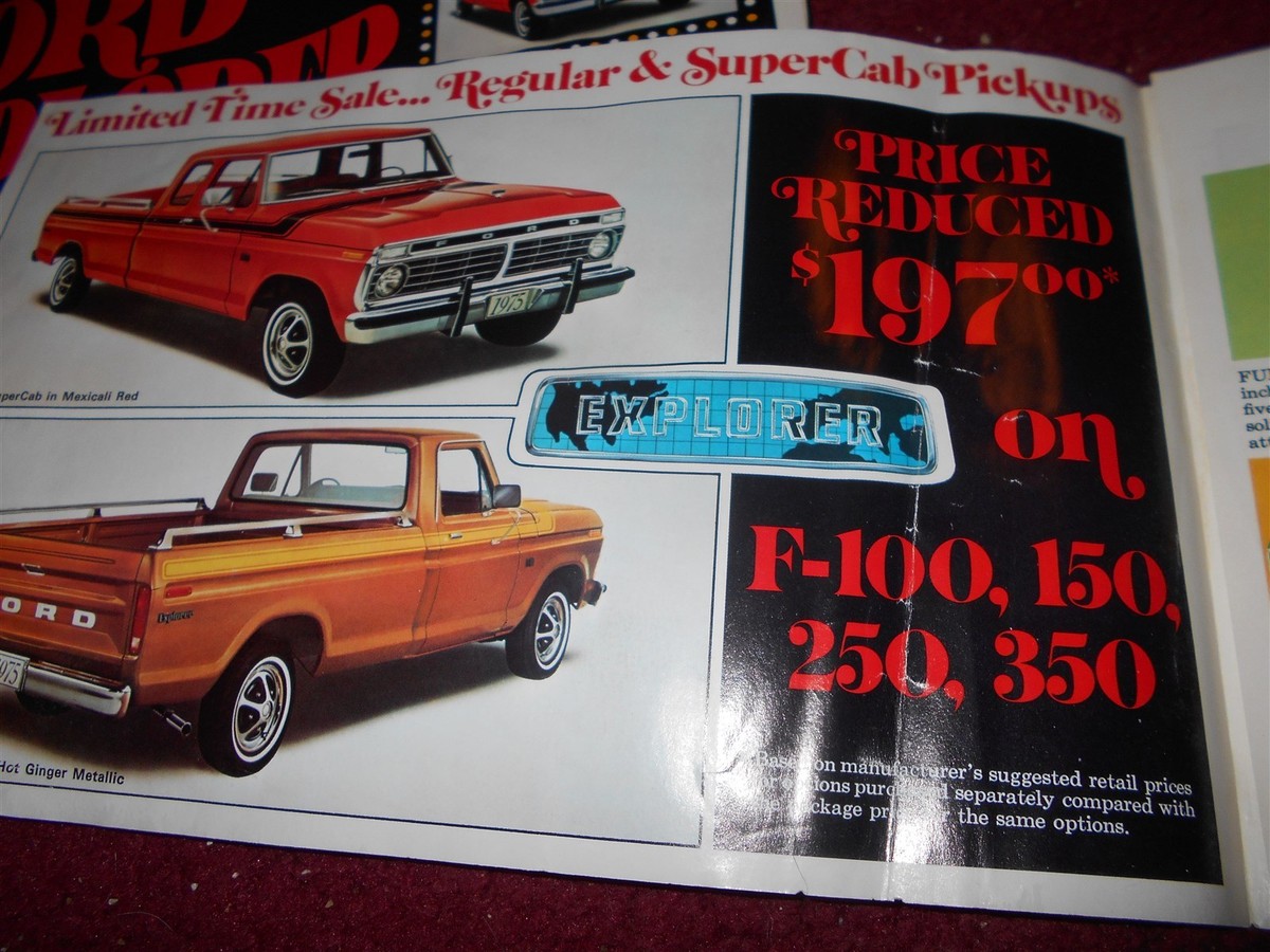 1975 FORD EXPLORER PACKAGE F-SERIES F100 F250 PICKUP TRUCKS SALES