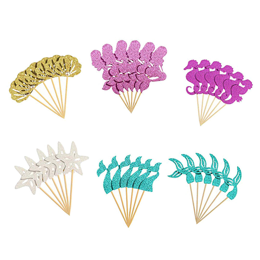 24 Pics Toppers Cupcake Pailletés Or – Déco Anniversaire Enfant – Accessoires Gâteaux Festifs