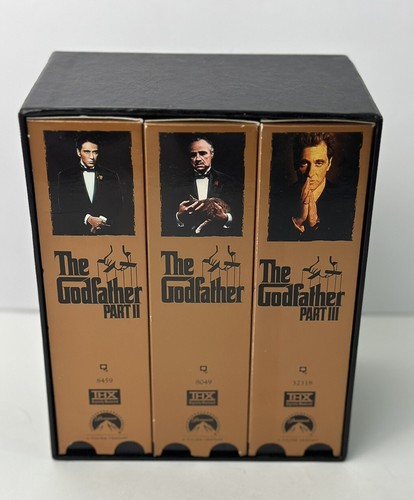The Godfather Trilogy Collection Parts I,II,III VHS, 6-Tape Set Full-Set CIB 🎬 - Picture 2 of 10