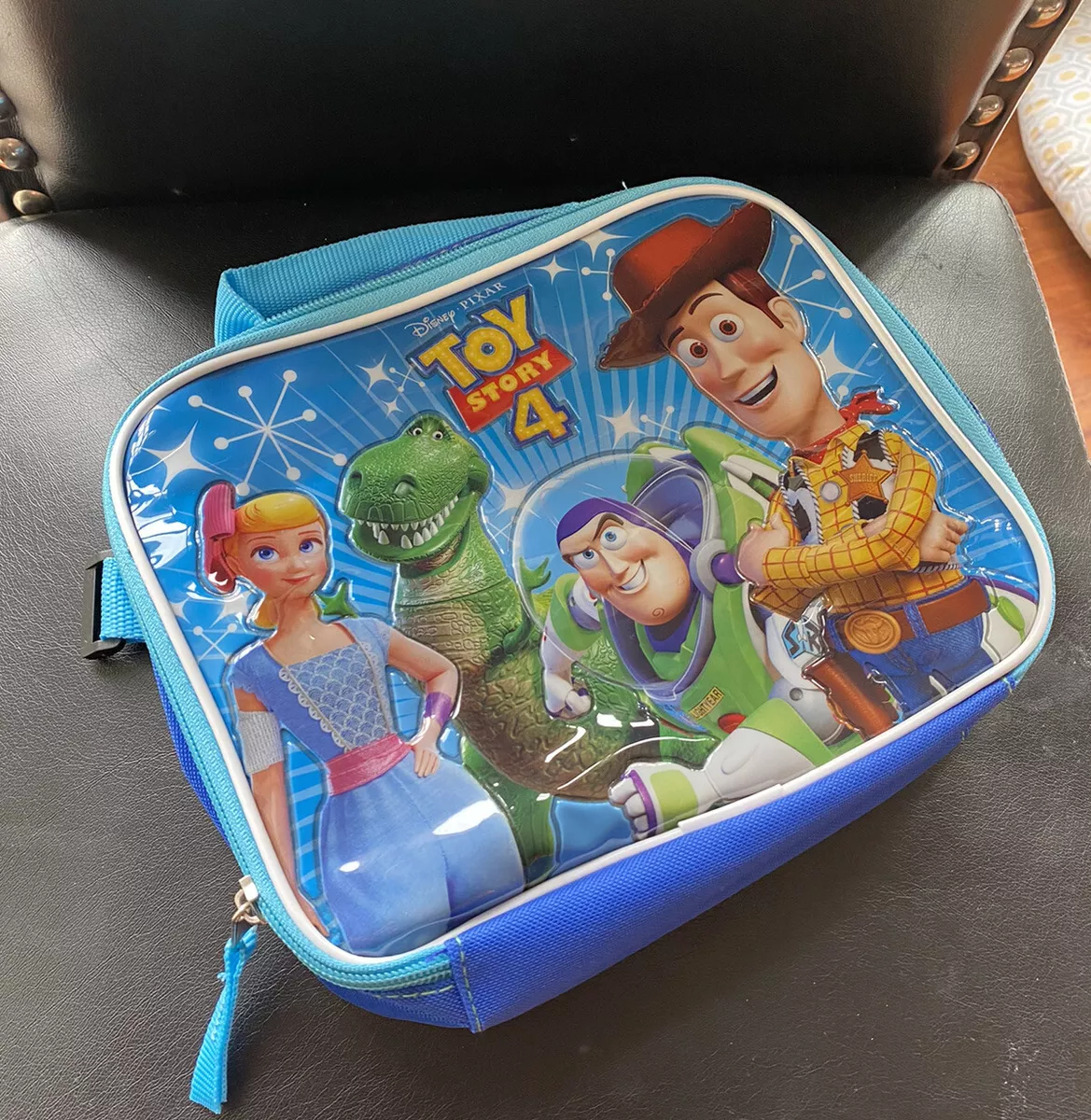 NEW • Disney Toy Story 4 Blue Soft Lunch bag Lunchbox • Woody Bo Peep Buzz  Rex!