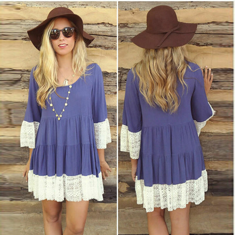 sachin and babi light blue dress Ivory Lace Trim Casual Dress -| Cottagecore Summer Outfit Beige(Pre-Sale 25days) / Xs main image 1