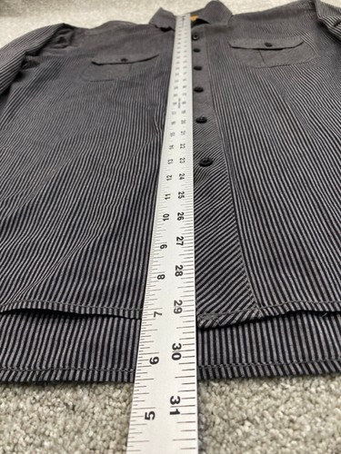 Sovereign Code Shirt Men's Large Long Sleeve Button Up Black Gray Striped 6000 - Picture 11 of 13