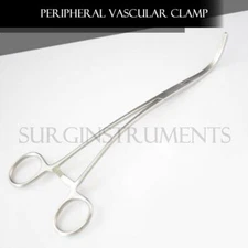 DeBAKEY Peripheral Vascular Clamp Forceps 9" - Curved Jaws German Grade