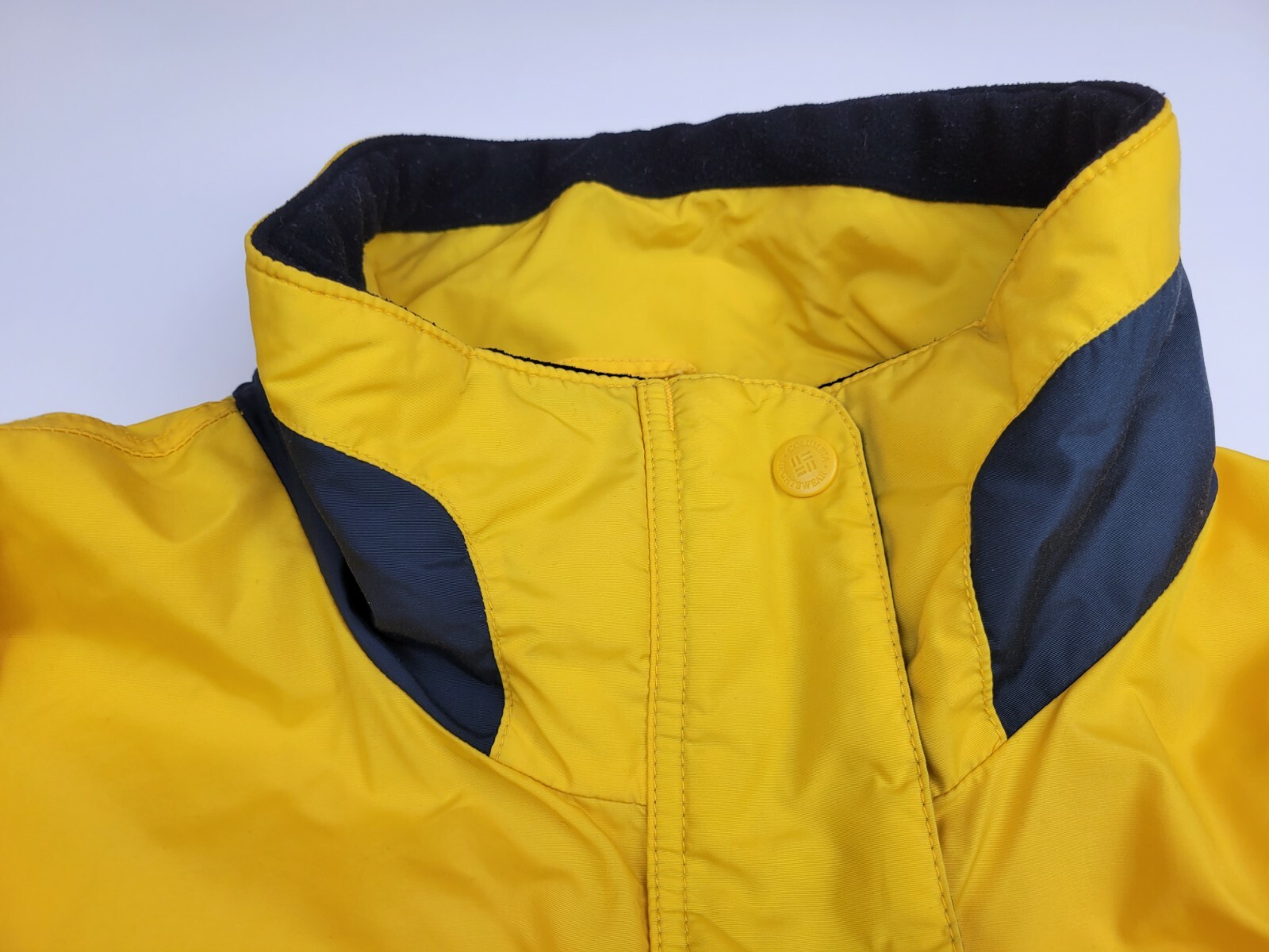 Columbia Rain Windbreaker Jacket Coat Yellow Mens Sz … Gem