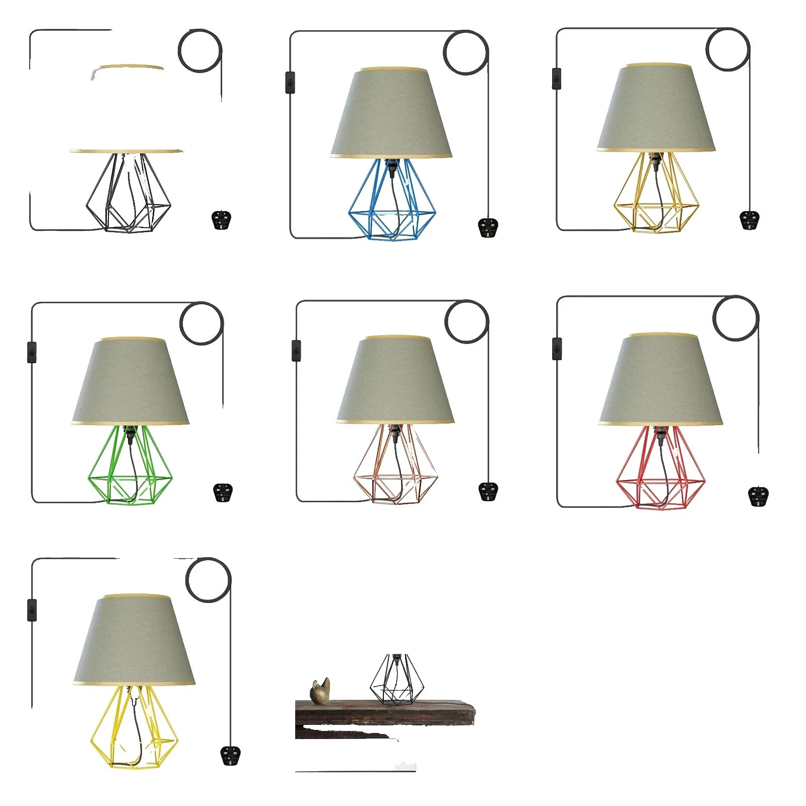 Lámparas de Mesa Cromo Industrial